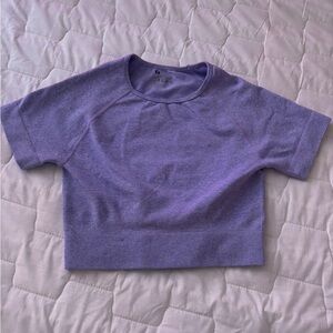 Purple Short Sleeve Crop Top